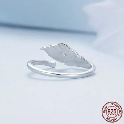 Peacock Feather Opening Ring for Women 925 Sterling Silver Fashion Jewelry Ring