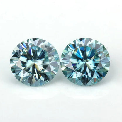 1CT 6.5mm Natural Loose Diamond Light Blue VS1 Round Cut