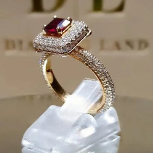 Women's Birthstone Rings Bridal Wedding Birthday Party Beautiful Bridal Sparkling Trend  Accessories Size 5-11