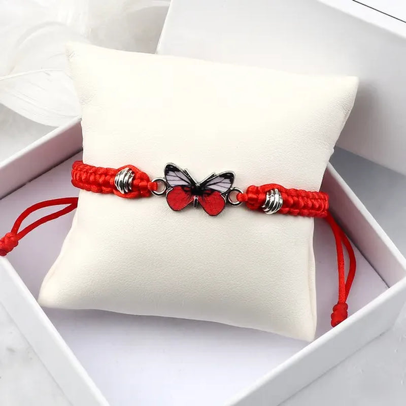 Women Black Woven Rope Bracelet Handmade Multicolor Butterfly Charm Adjustable Bracelets Fashion Friendship Jewelry Girls Gift - WORLD TIME VISITS