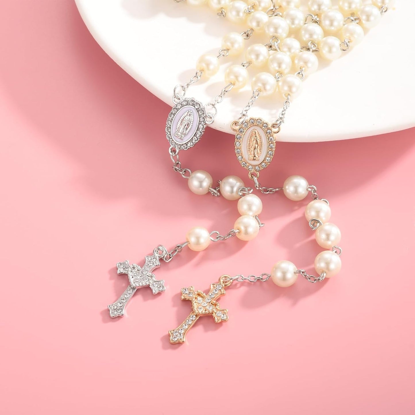 20 Piece Set Rhinestone Cross Connectors and Pendants for Jewelry Making (Gold)