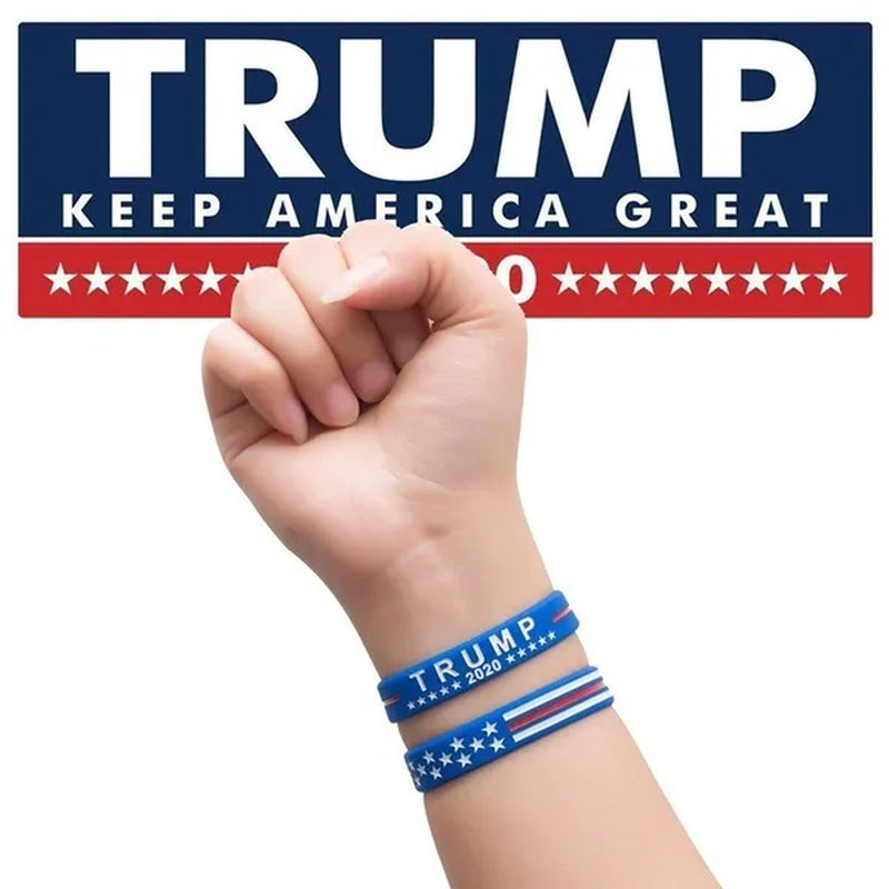 1 Pcs Hot Donald Trump Keep America Great TRUMP 2020 USA Election Silicone Bracelet with Wrist Band - WORLD TIME VISITS