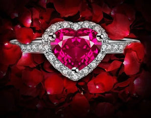 Silver Natural Gemstones Ruby Birthstone Bride Wedding Engagement Strange Lover Ring