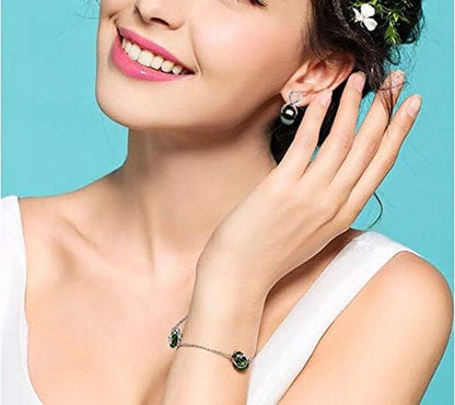 Infinity Earrings AAA Top Grade Genuine Tahitian Black Pearl 8-9Mm 18K Gold Plated 925 Sterling Silver – Birthday Anniversary Jewelry Gifts for Women (18K White Gold)