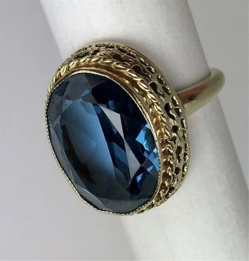 Sparkling Women'S Fashion 925 Sterling Silver Ring Diamond Ring Blue Sapphire Bride Princess Wedding Band Engagement Party Anniversary Christmas Gift Ring Size 4-12