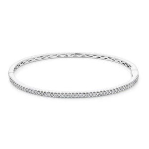 Enterprises 27055 2.50 CT Ladies round Cut Diamonds Bangle, 14K White Gold