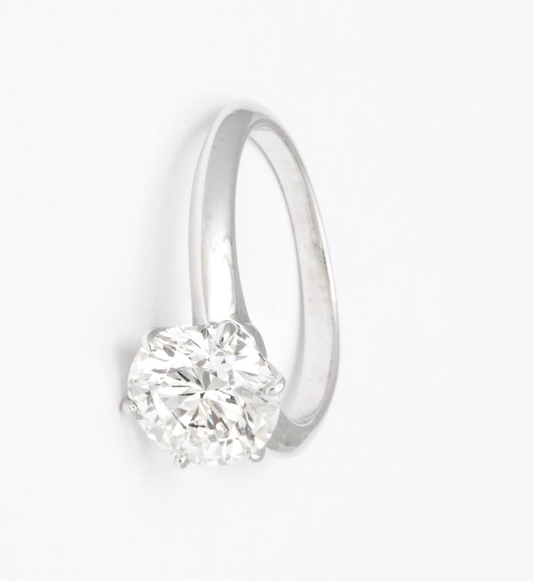 Tiffany & Co. 2.06ct Round Brilliant Diamond Solitaire Platinum Ring
