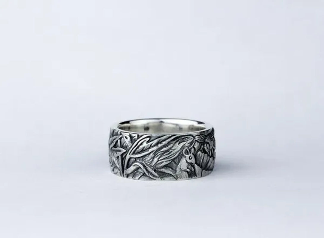 Exquisite 925 Sterling Silver Cat Ring Women Men Party Fine Jewelry