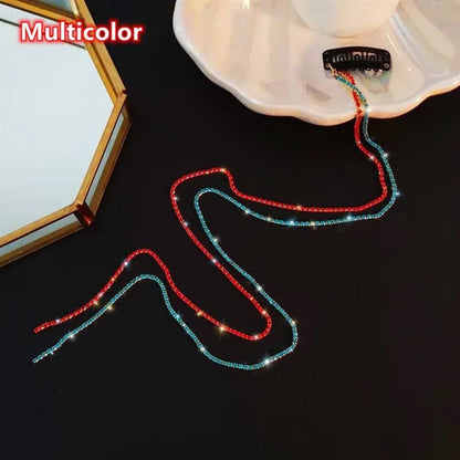Fashion Flashing Diamond Chain Hairpin Tassel Braided Hair Hairpin for Women Girls
