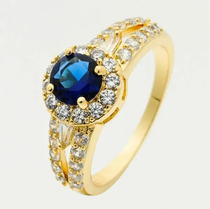 3-Color Natural 2.38CT White/Alexandrite/Sapphire Diamond 14K Yellow Gold Wedding Ring Size 6-10