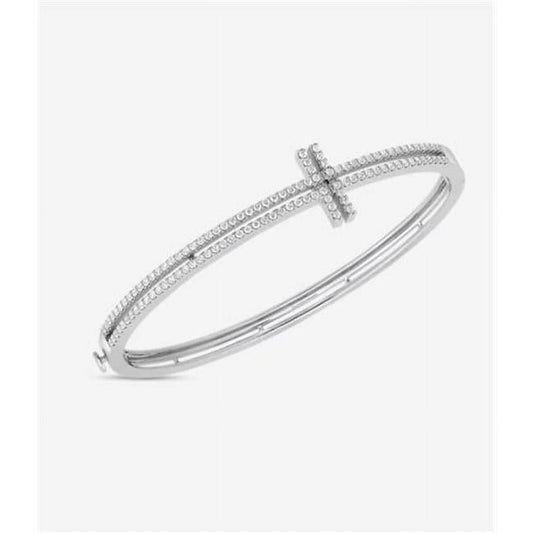 Enterprises 27015 2.25 CT White Gold round Brilliant Diamonds Lady Bangle