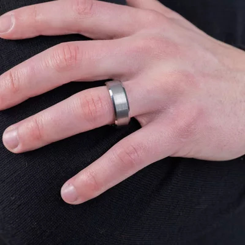 Men'S 8Mm Tungsten Wedding Band with Satin Finish
