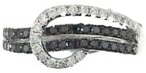 10K White Gold Natural Black & White Diamond Ring for Women Holiday Gifts | Ethically, Authentically & Organically Sourced Hand-Crafted Jewellry for Her | Diamond Ring for Women Holiday Gifts.