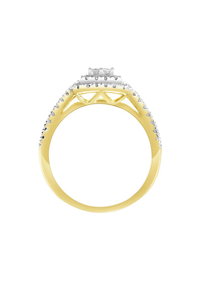 3/8Ctw 10KT Yellow Gold Emerald Limited Edition Genuine Certified Diamond Ring by