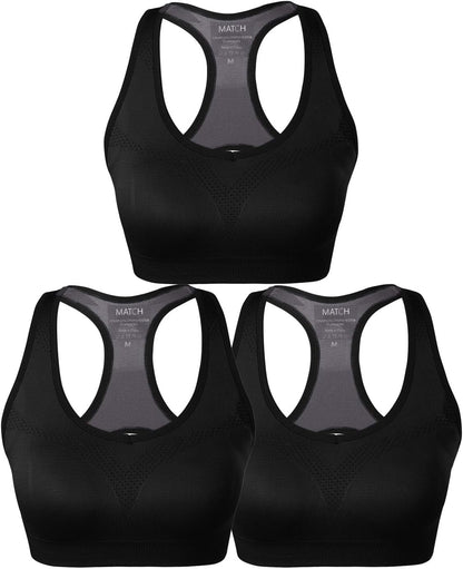 Racerback Sports Bras for Women – Padded Seamless Strappy Workout Tops for Yoga Gym Runing Fitness Sports Bras