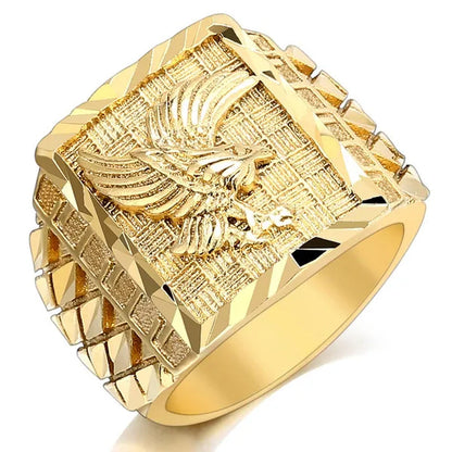 Punk Rock Eagle Men 's Ring Luxury Gold / Silver Color Size 7-13 Finger Jewelry