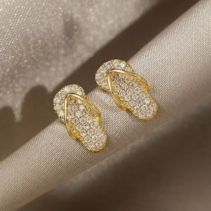 2021 Woman New Creative Mini Shoes Gold Stud Earrings Fashion Jewelry