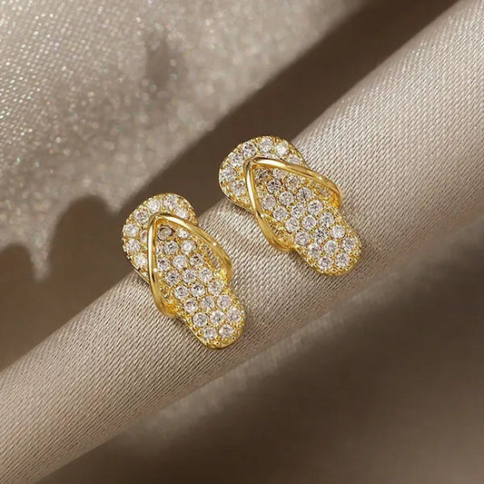 2021 Woman New Creative Mini Shoes Gold Stud Earrings Fashion Jewelry