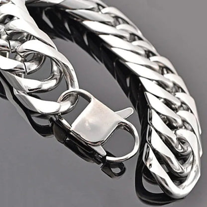 16/19/21Mm Heavy Stainless Steel Bracelet or Necklace Silver Cuban Curb Chain Bracelet Bangle 7"-11" Necklace 16"-24"