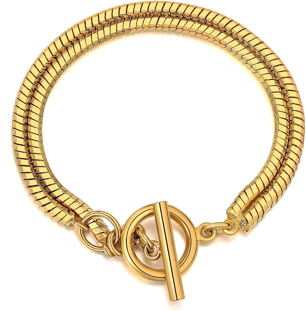 Two Layer 18K Gold Plated Brass Bracelet for Women/Link Chain Cute Bracelet/Fashion Gift for Women Girls