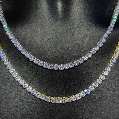 Necklace for Women Gorgeous Men's Gold Tennis Chain Icy Diamonds Hip Hop Choker Chain Necklace Bling Jewelry 18-30 Inches