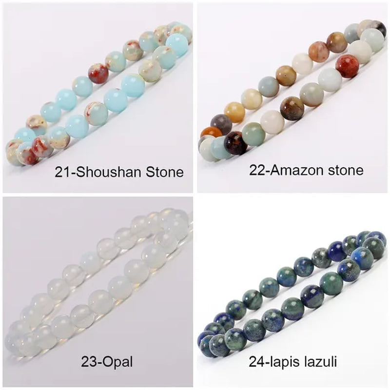43 Style New 8MM Natural Stone Bracelet / Apatite / Agate /amethyst /watermelon /Rose Quartz /Morgan Stone/malachite/Tiger Eye Fashion Bracelet Unisex