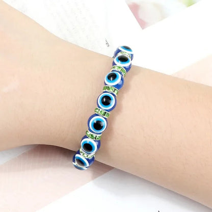 New Fashion Crystal Turkish Lucky Evil Eye Bracelets Blue Evil Eye Bead Bracelet Men Women Handmade Lucky Jewelry Charm Bracelet Female Dropshipping