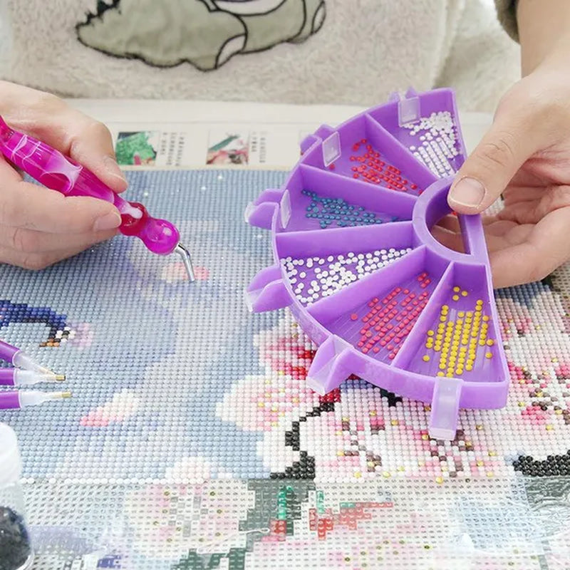 5D DIY Diamond Painting Tool Funnel Design Plastic Tray Diamond Embroidery Accessories Diamond Cross Stitch Tool Sets Bead Sorti