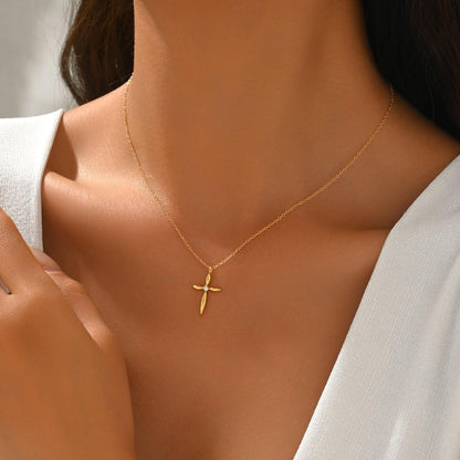 925 Sterling Silver Cross Necklaces for Women 14K Gold Plated Non Tarnish Dainty Cubic Zirconia Pendant Necklace for Mom Trendy Simple Cross Charm Chain Wedding Valentine'S Day Jewelry Gifts