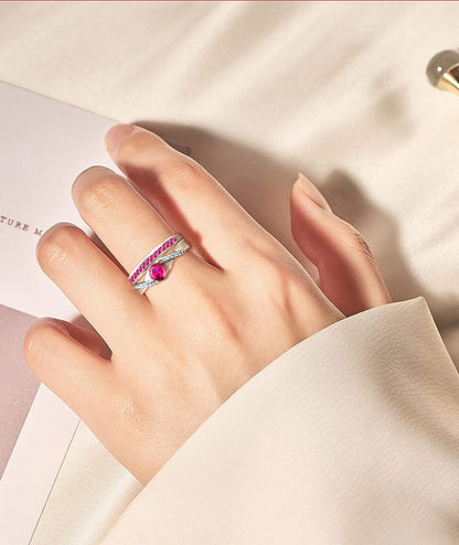 Stackable Ring 925 Sterling Silver Halo Birthstones Eternity Bands for Women