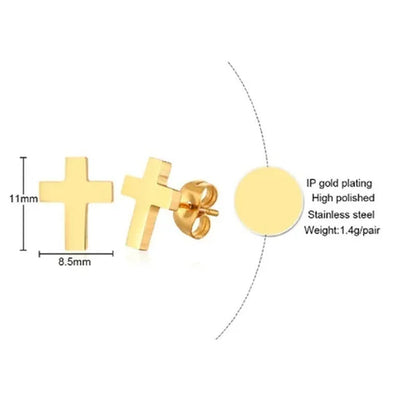 Delysia King Men'S Cross Stud Earrings - WORLD TIME VISITS
