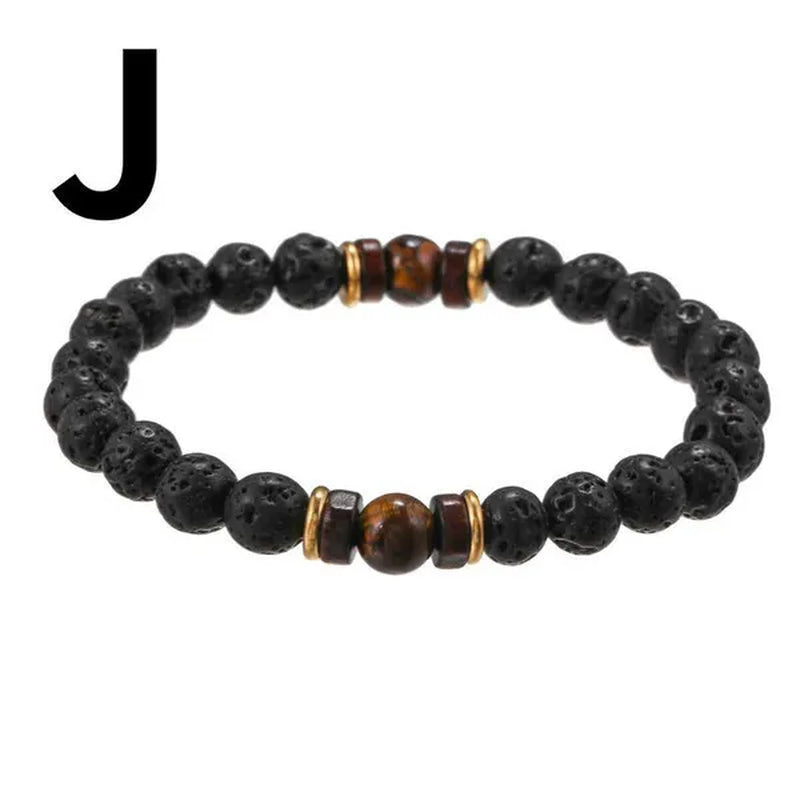 Luxury Fashion Men'S Creative Bead Bracelet Handwoven Adjustable Natural Stone Bead Bracelet Hip Hop Bracelet Men'S Jewelry Party Anniversary Gift Christmas Gift Jewelry - WORLD TIME VISITS