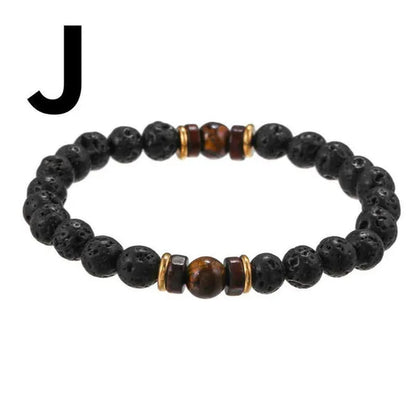 Luxury Fashion Men'S Creative Bead Bracelet Handwoven Adjustable Natural Stone Bead Bracelet Hip Hop Bracelet Men'S Jewelry Party Anniversary Gift Christmas Gift Jewelry - WORLD TIME VISITS