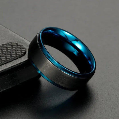 Sz6-12 His and Hers Couple Rings Wedding Engagement Rings Set Women's Aquamarine Black Gold Ring and Men's Titanium Steel Ring Jewelry