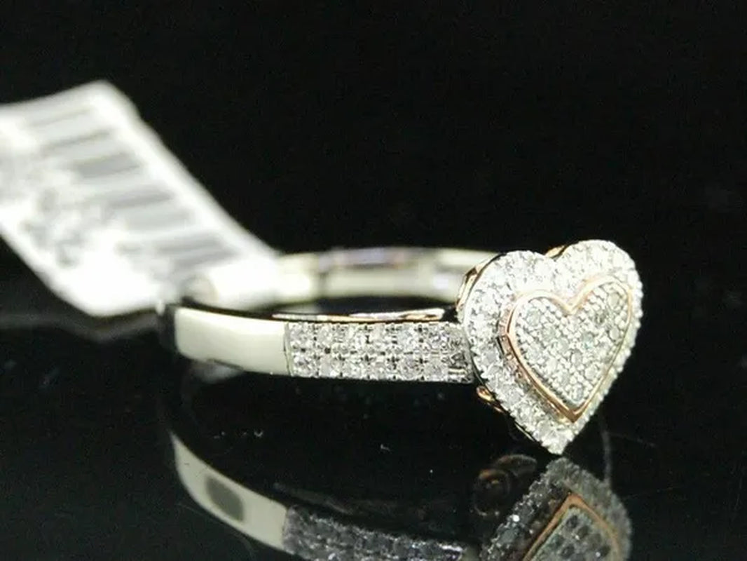 luxurious Exquisite Fashion Solid 925 Sterling Silver Natural Heart White Sapphire Ring Bride Romantic Wedding Anniversary Gift Princess Engagement Diamond Jewelry Christmas Gift Size 4-12
