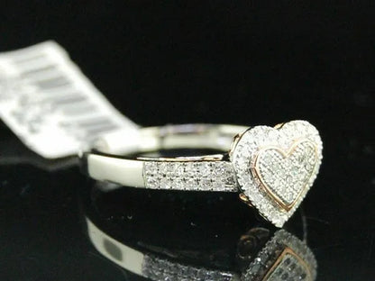 luxurious Exquisite Fashion Solid 925 Sterling Silver Natural Heart White Sapphire Ring Bride Romantic Wedding Anniversary Gift Princess Engagement Diamond Jewelry Christmas Gift Size 4-12