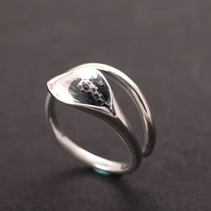 Women Fashion Elegant 925 Sterling Silver Calla Lily Flower Rings
