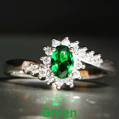 Exquisite Natural Sapphire Gemstones Opal Birthstone Bride Princess Wedding Engagement Strange Ring Size 5 6 7 8 9 10 11