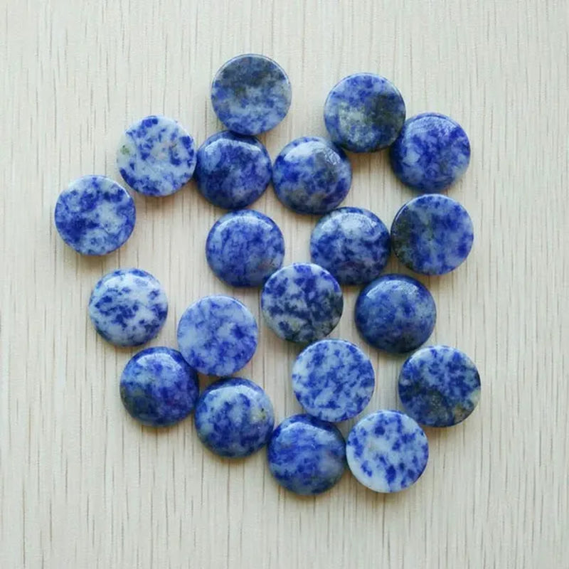 10pcs/lot 20mm Natural Gem Stone Pink Quartz Opal Malachite Tiger Eye Natural Stone Lapis Lazuli Mixed Round Cabochon 20mm DIY Jewelry Findings Accessories