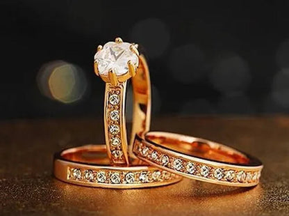 3-In-1/Set GP Charm Wedding Band Rings Jewelry Sz6-10