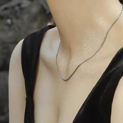 Fashion 925 Sterling Silver Italian Crafted 2MM Golden Snake Chain Necklace Minimalist DIY Chain Accessories