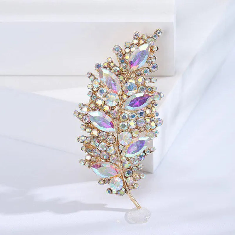 Leaves Brooches Fashion New Creative Leaf Brooch Elegant Trend Women'S Antique Silk Scarf Button Accessory Pin