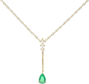 10K Yellow Gold Real Diamond Pendant (I1) with Genuine Peridot & Natural Emerald Daily Work Wear Jewelry for Women Gifts for Her