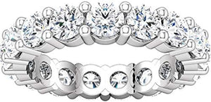 5 Carat (Ctw) 14K White Gold round Diamond Ladies Eternity Wedding Anniversary Stackable Ring Band Luxury Collection (D-E Color VS1-VS2 Clarity)
