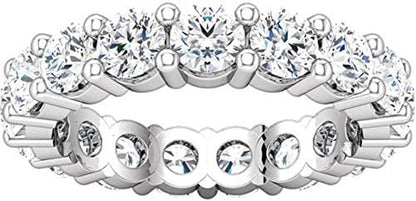 5 Carat (Ctw) 14K White Gold round Diamond Ladies Eternity Wedding Anniversary Stackable Ring Band Luxury Collection (D-E Color VS1-VS2 Clarity)