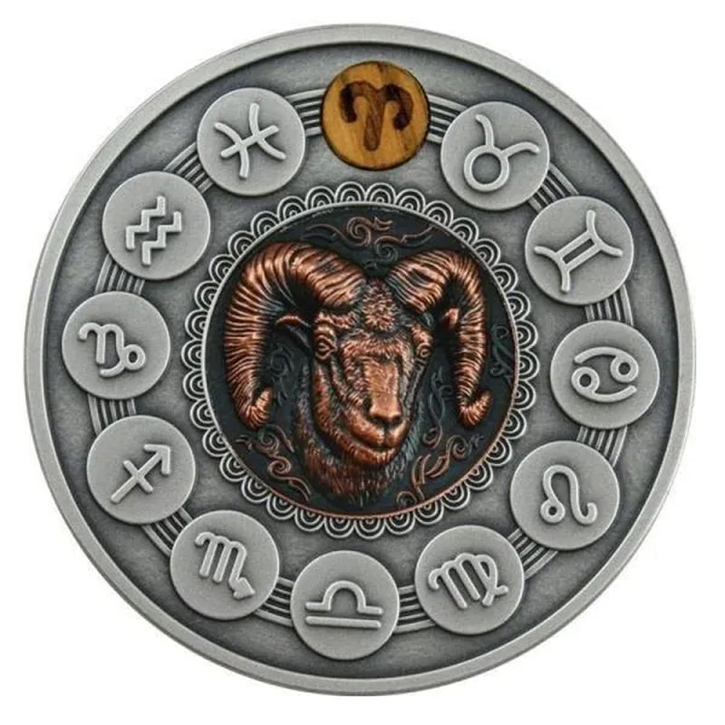 Zodiac 12 Constellation Relief Painting Commemorative Coins Replica Collectible Souvenir Gift