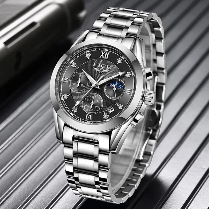 LIGE 2020 New Gold Watch Women Watches Ladies Creative Steel Women's Bracelet Watches Female Waterproof Clock Relogio Feminino