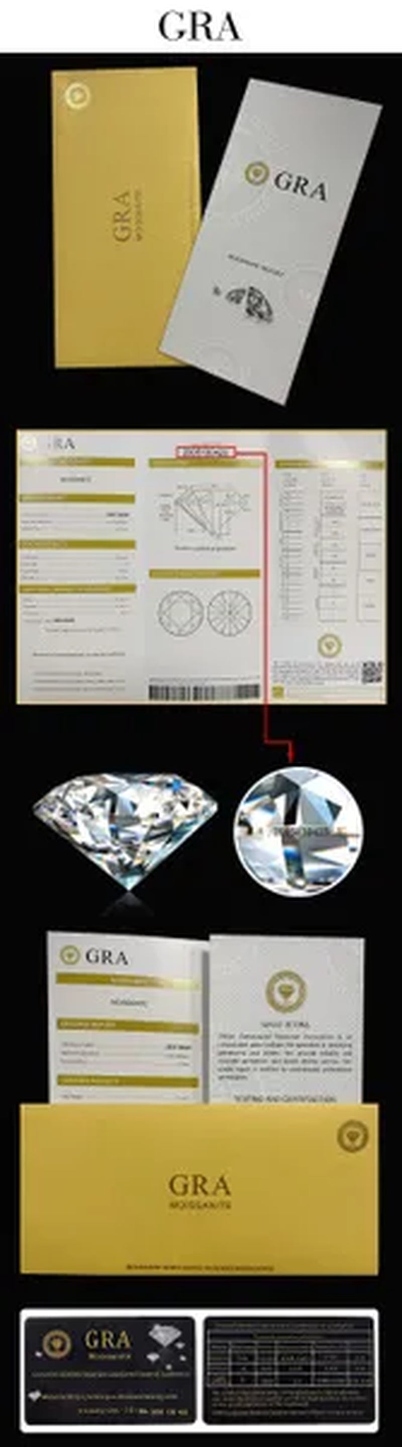 HOLYCOME 100% Genuine Loose Gemstones Moissanite Stones GRA 3Ct DEFIJ Color VVS1 Lab Diamond Stone Excellent Cut for Diamond Ring in Bulk Gem