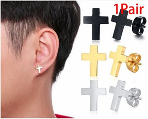 Delysia King Men'S Cross Stud Earrings