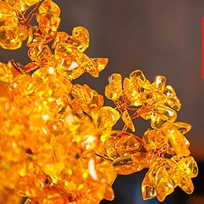 3 Size Festival Holiday Gifts Natural Citrine Quartz Crystal Money Tree in for Wealth Money Bay Lucky Tree